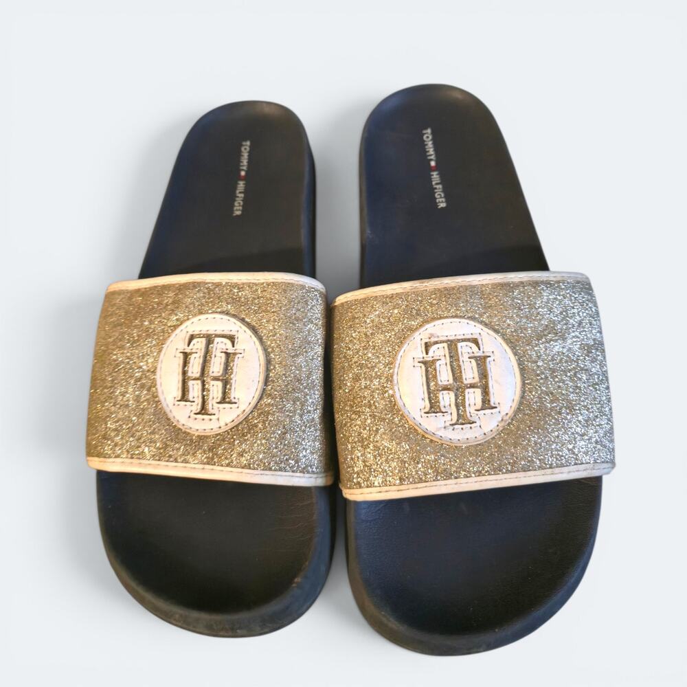 Tommy Hilfiger Glitter Slide Sandals Womens Size 9